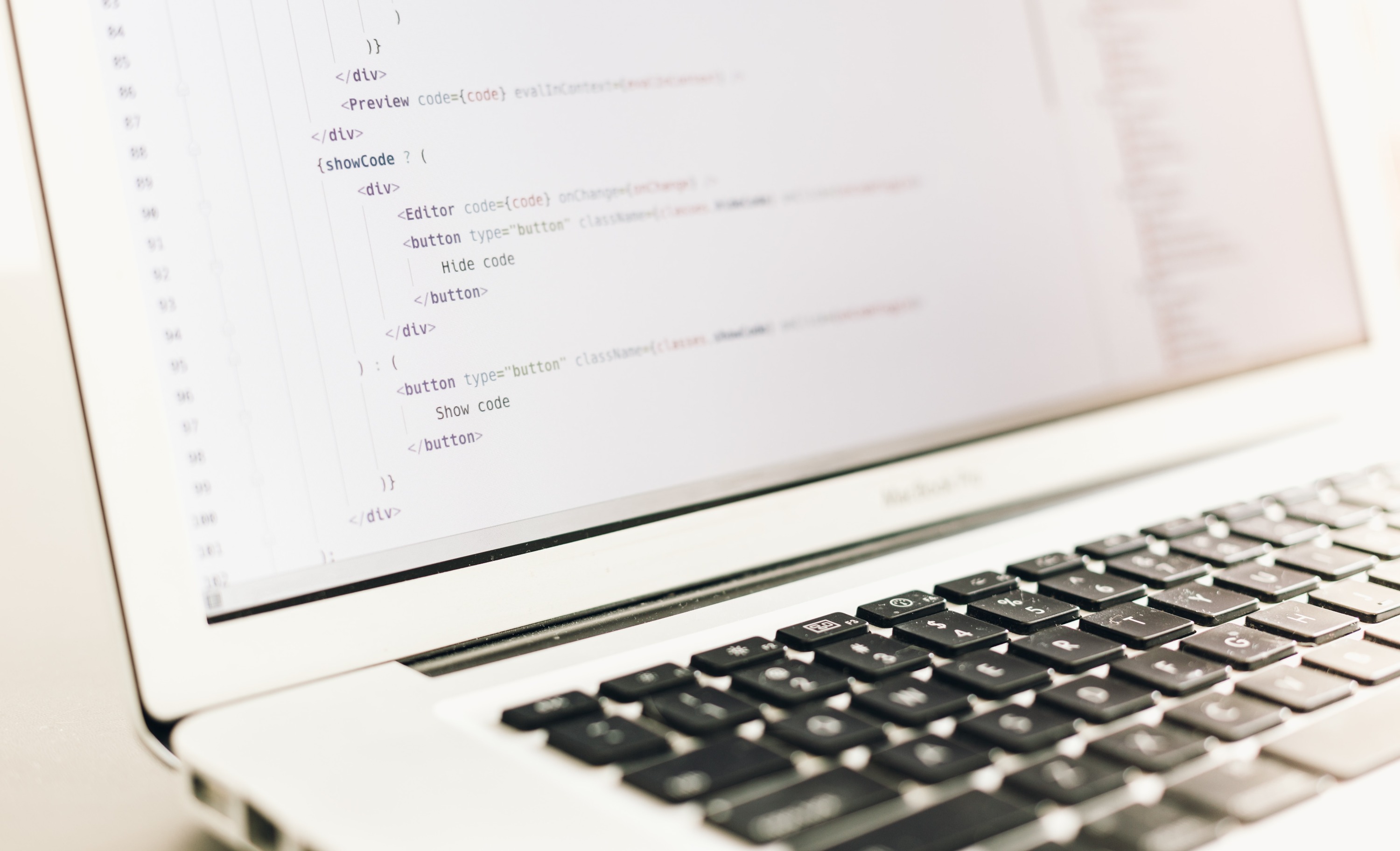 Laptop with code editor open